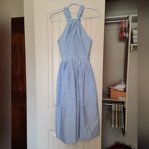 Gal meets glam Claire Stripe Halter Dress